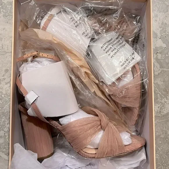 Loeffler Randall Reed High Heel Pleated Sandals in Beauty, New, Size 5 - Picture 8 of 14